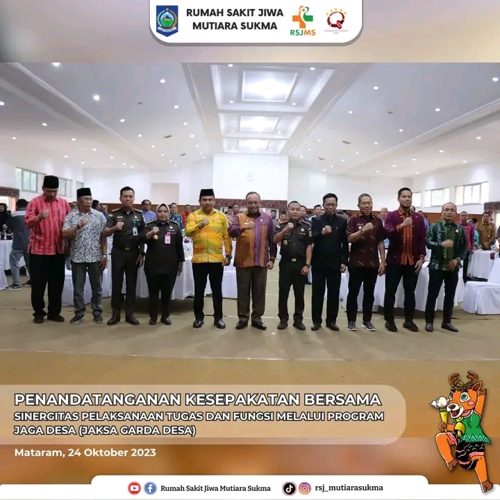 DIREKTUR HADIRI PENANDATANGANAN KESEPAKATAN BERSAMA PEMPROV NTB DAN KEJATI NTB TENTANG PROGJAM JAGA DESA